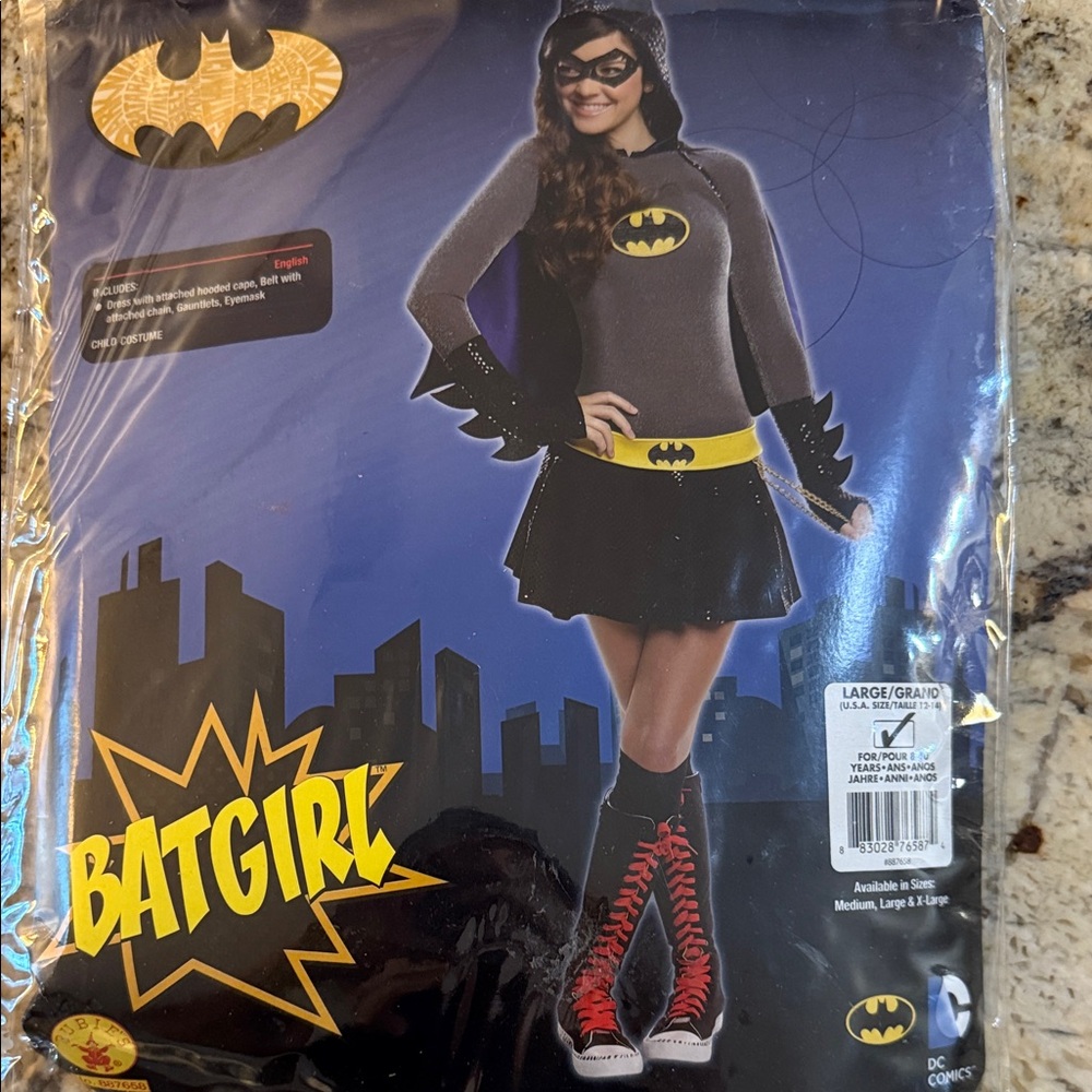 DC Comics Batgirl Kids Costume - Gray and Yellow